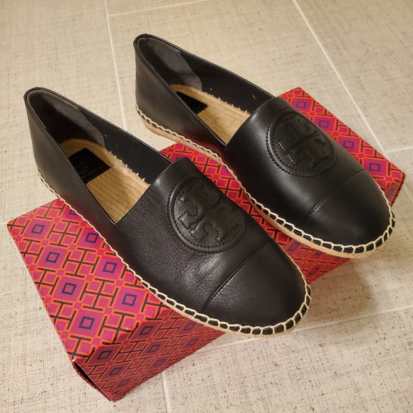 Tory Burch Shoes - Tory Burch Benton Black Leather Espadrille,  Size 9, NWT